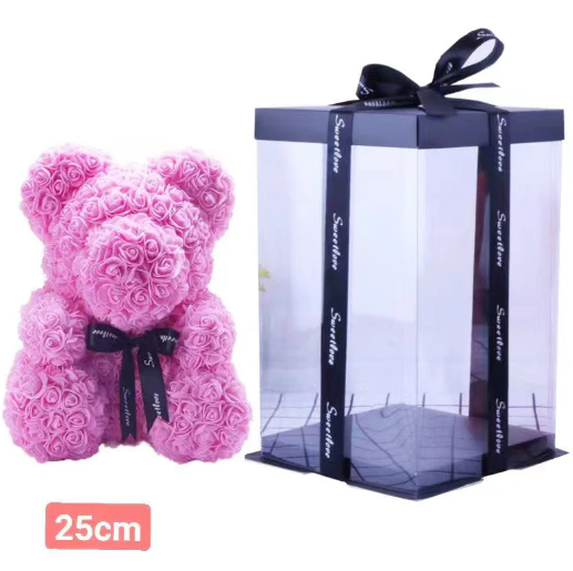 A8124, Rose Bear with Gift Box and Light