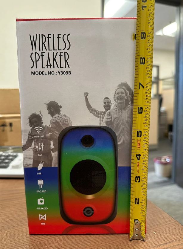 A1078, Bluetooth Wireless Speaker with RGB Lights 8"(Y309B)