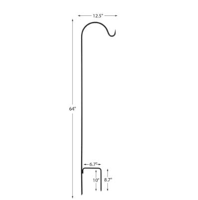 A8129, 48 in. Black Steel Traditional Shepherd Hook