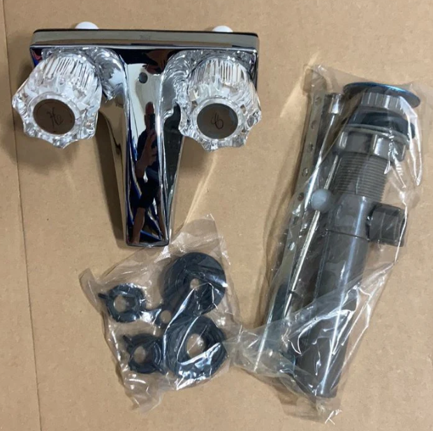 A6765, Lavatory Faucet Two Acrylic Handle Chrome set