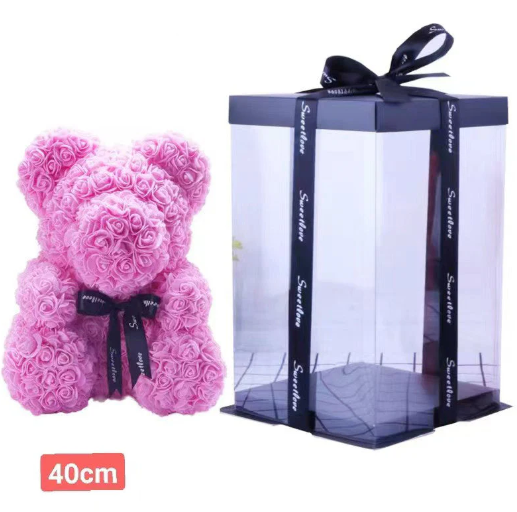 A8124, Rose Bear with Gift Box and Light