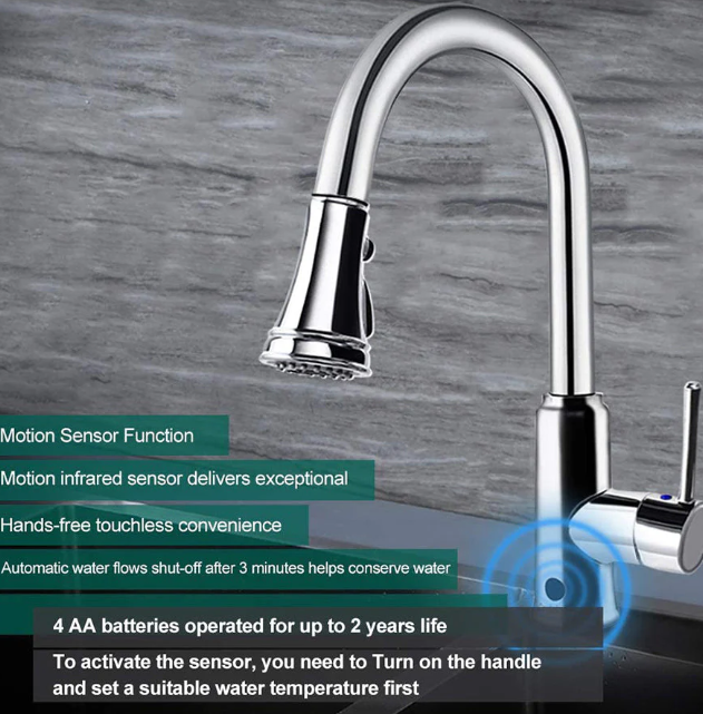 A6007, Touchless Kitchen Sink Faucets