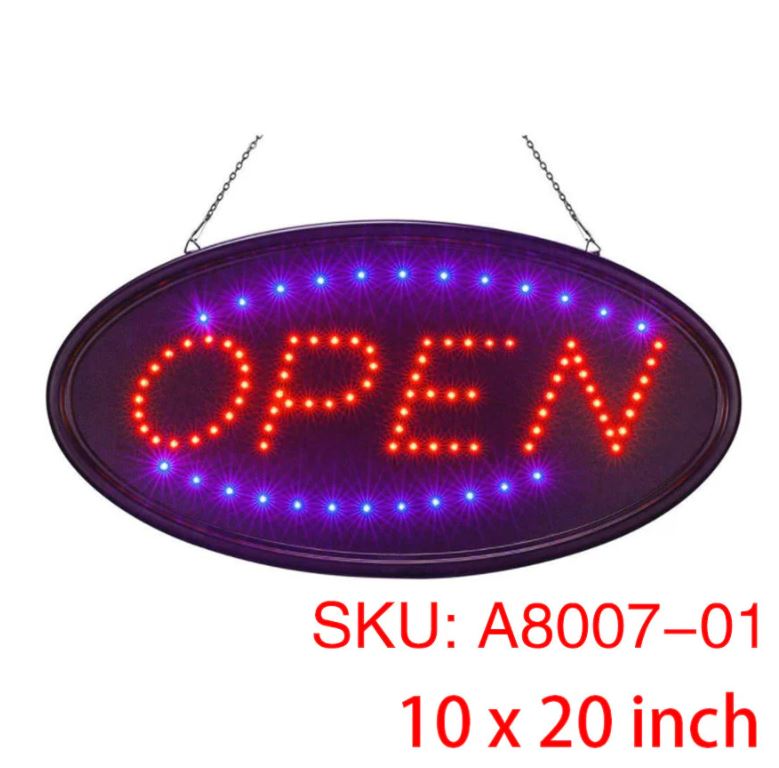A8007, LED Open Sign 10x20inch, 3 Kinds