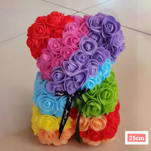 A8124, Rose Bear with Gift Box and Light